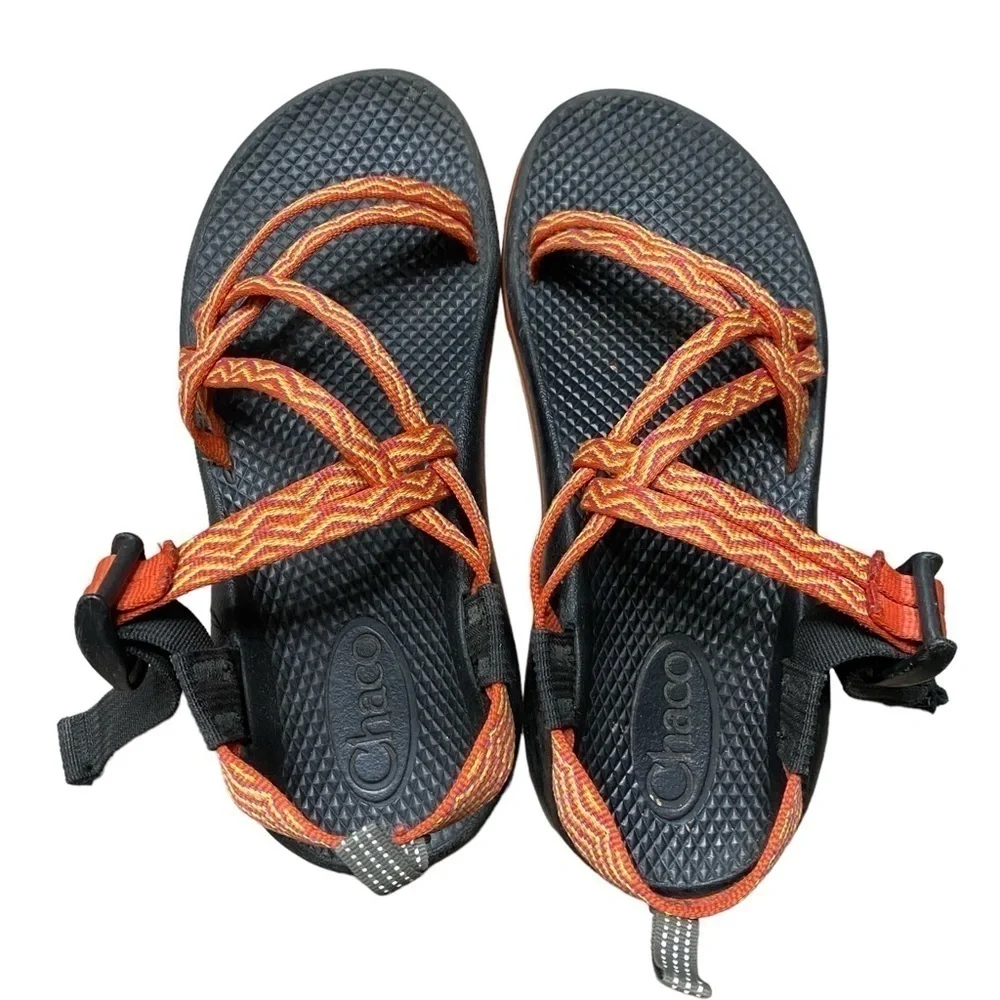Chaco Zx1 Ecotread Orange Strappy Water Hiking Sandals Size 4